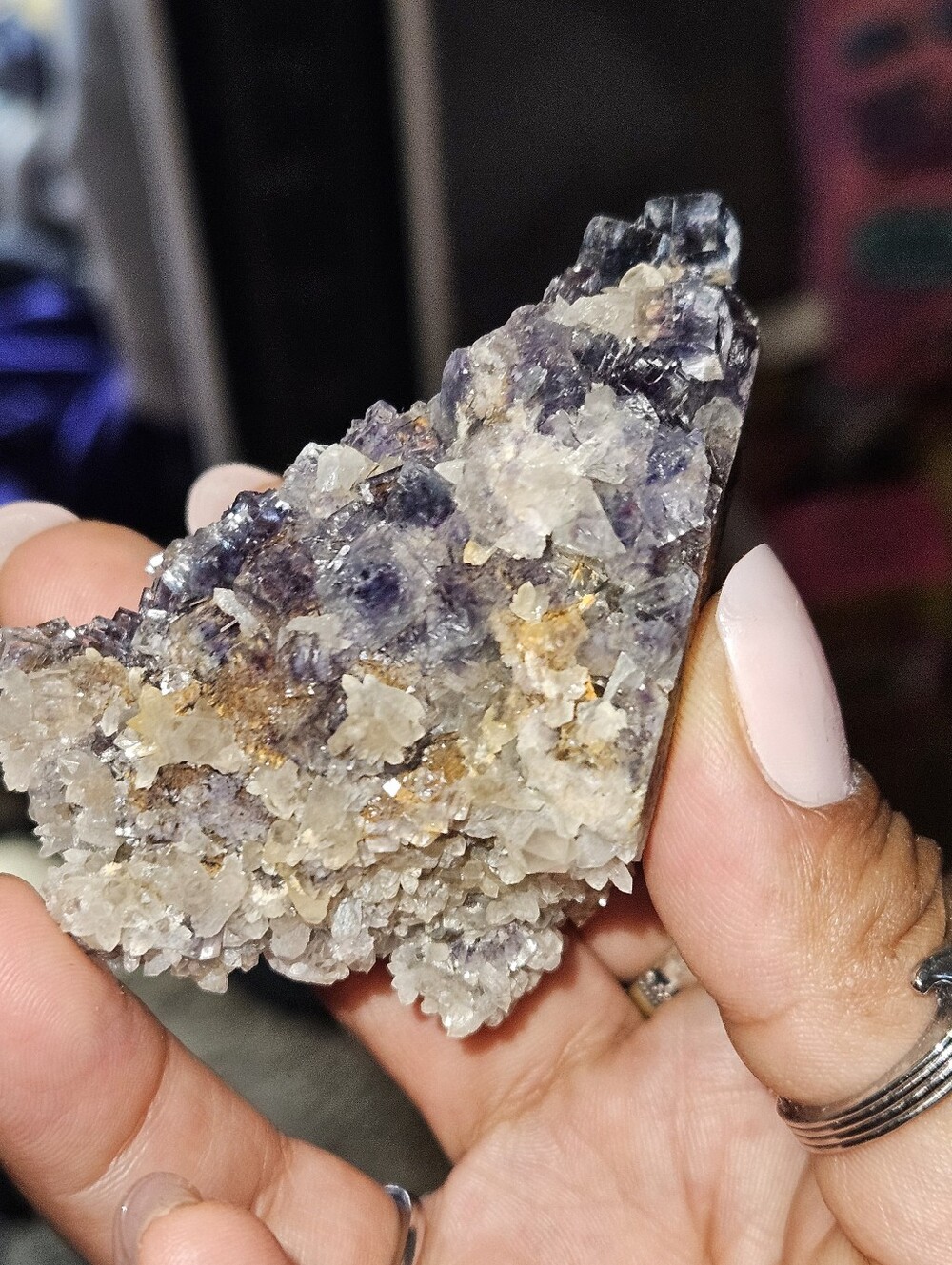 Bright Teal Druzy Fluorite- Barite And Quartz - Picture 7 of 9